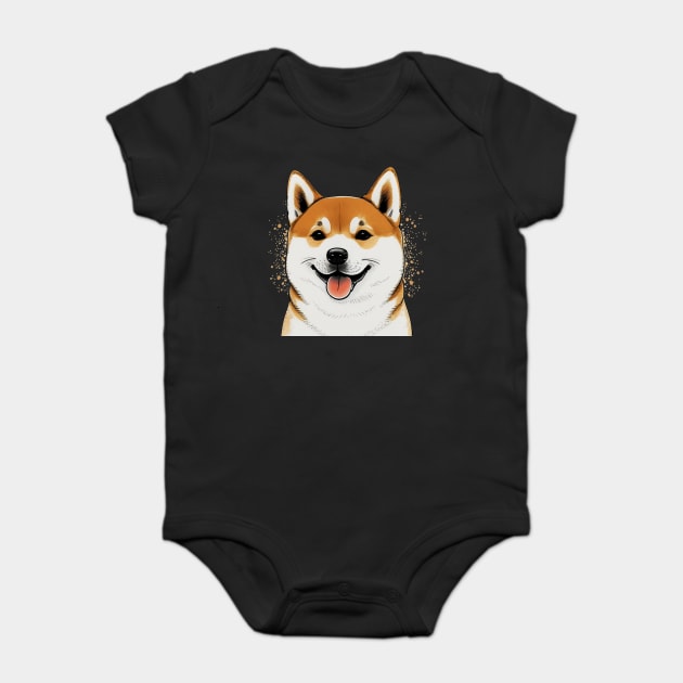 Cute Shiba Inu Dog Smiling Baby Bodysuit by logiamerch